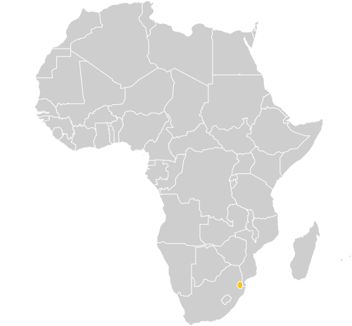 Map of Africa with Eswatini highlighted